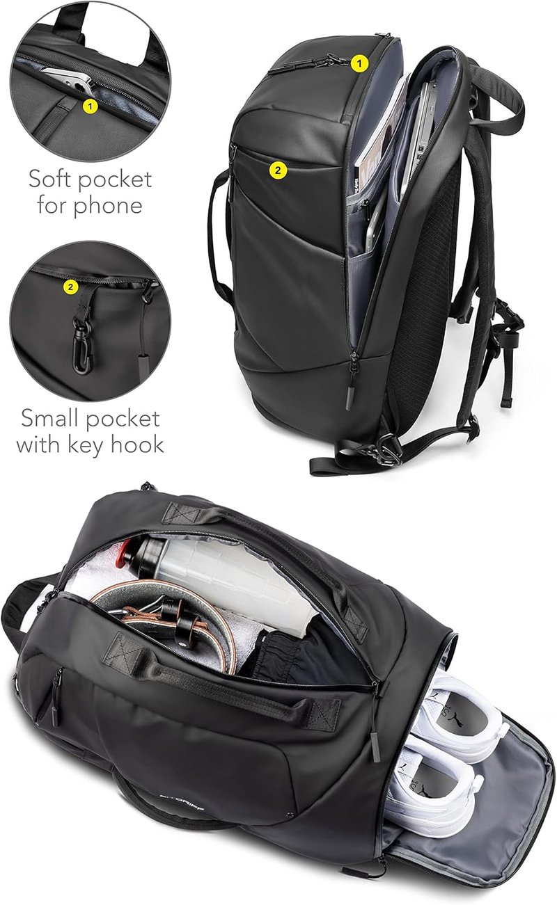 Fitgriff Fekete Sporttáska Rucksak Funkcióval - Cipő- és Laptoptartóval (25L)