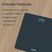 Homebuds Digitális Fürdőszobai Mérleg - Precíziós Technológiával, LED Kijelzővel, Automata Be/Ki Kapcsolással, 180kg Teherbírással, Elegáns  4