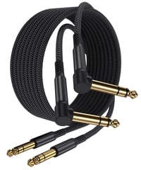 Elebase 90 fokos gitárkábel szett, 2db 3m-es, 6.35mm TRS hangszerkábel 1