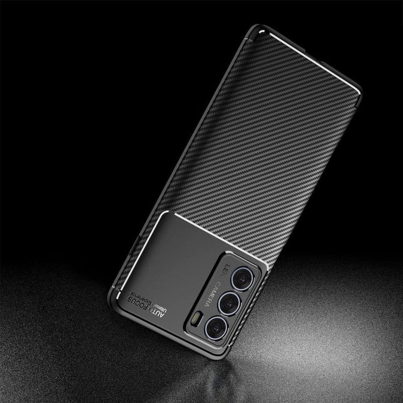 Motorola G200 5G szénkék tok - Szénszálas, ütésálló védőtok