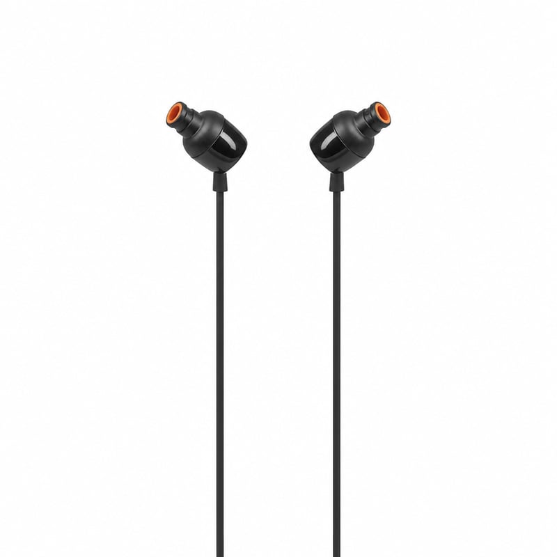 JBL Tune 110 vezetékes fülhallgató mikrofonnal és távirányítóval, fekete — fülgumi illesztékek hiányoznak nélkül (állapot: lásd a 2. képet)