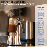 Luxus Olasz Üveg Moka Kávéfőző - 360ml, Rozsdamentes Acél 2