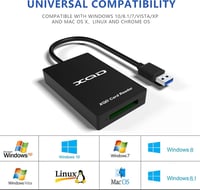 Cateck USB 3.0 XQD kártyaolvasó Sony G/M és Lexar XQD kártyákhoz 3