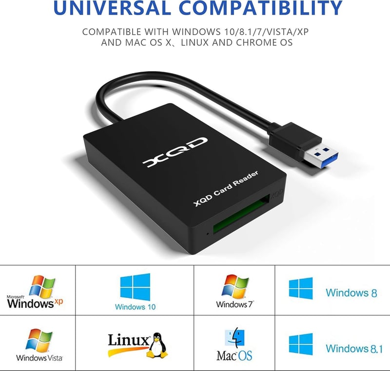 Cateck USB 3.0 XQD kártyaolvasó Sony G/M és Lexar XQD kártyákhoz