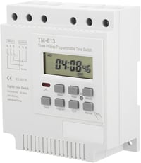 Ailao TM-163 Háromfázisú Digitális Időrelé 380V - Heti Programozható Időzítő Kapcsoló Memória Funkcióval, Fekete 1