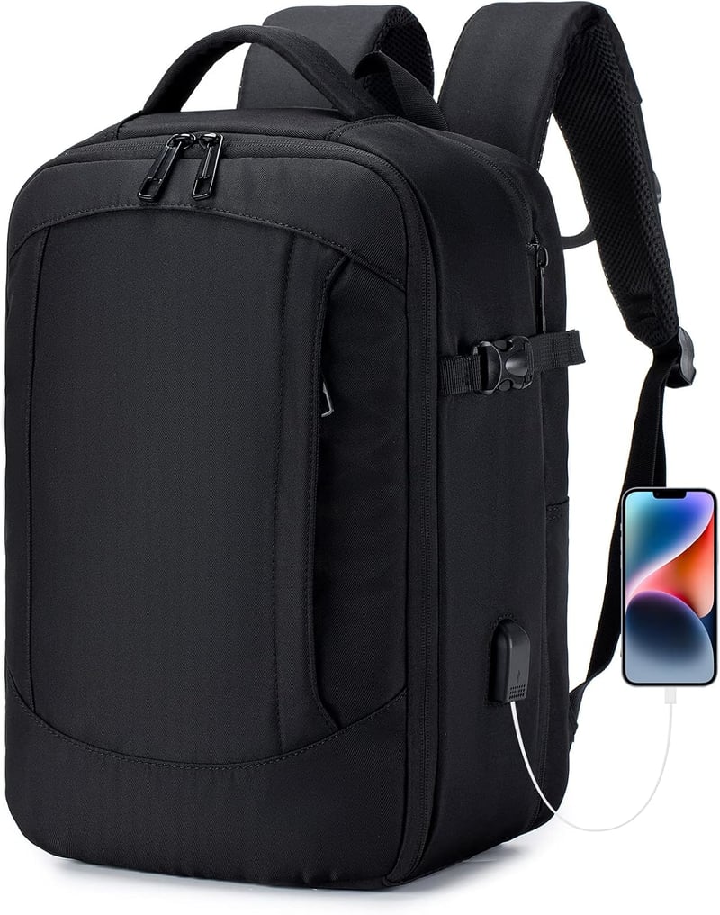 SUCIKORIO Bővíthető Repülős Hátizsák 40x20x25 - Laptoptartós, USB-s, Ryanair Kompatibilis