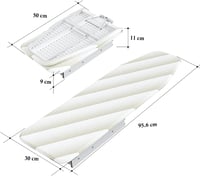 ybaymy 180° Forgatható Összecsukható Vasalódeszka - Kihúzható Fiókos Kivitel Szekrénybe, Mosókonyhába, Helytakarékos, 95x30x9 cm 5