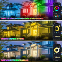 VAYALT RGB LED Reflektor Szett, 2db 48W Bluetooth Vezérelhető Fényár, IP66 Vízálló, Színváltós Partyfény DJ, Diszkó, Kert Világításhoz (Mele 5