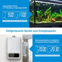 DEWENWILS Digitális Időzítő Konnektor 16 Programmal, Visszaszámlálással, 180° Forgatható Kijelzővel - Akváriumhoz, Otthoni Automatizáláshoz, 4
