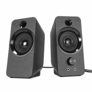 Speedlink DAROC stereo PC zvučnici, 2.0, 12W, 3,5 mm Jack AUX, USB, crni — neispravno, za dijelove (stanje: vidi 2. sliku)