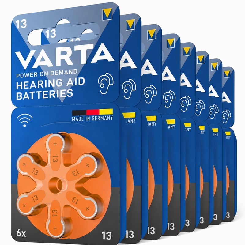 VARTA Power on Demand Hallókészülék Elem Type 13 Narancssárga 40 db hallókészülékhez Made in Germany
