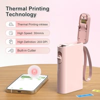 Nelko P21 rózsaszín Bluetooth címkenyomtató, hordozható öntapadós etikett készítő iOS/Android 4