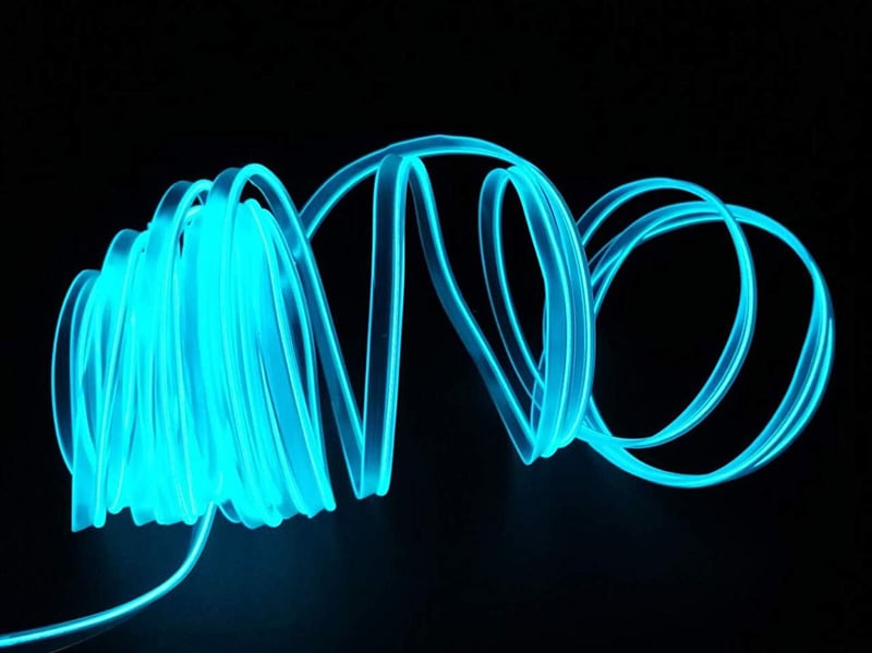 Reyzauyr 5m-es Neon EL USB Kábel - Jégkék Fénykábel Autódekorációhoz és Cosplayhez