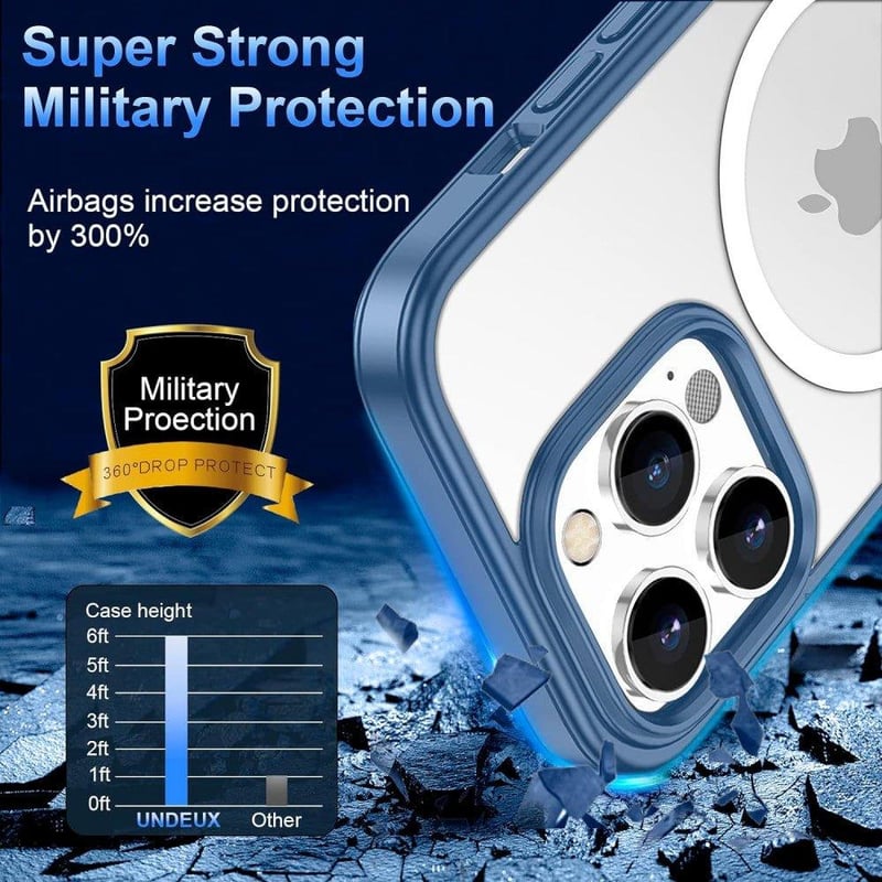 Apple iPhone 13 Pro MagSafe Szilikon Tok - Világoskék Átlátszó