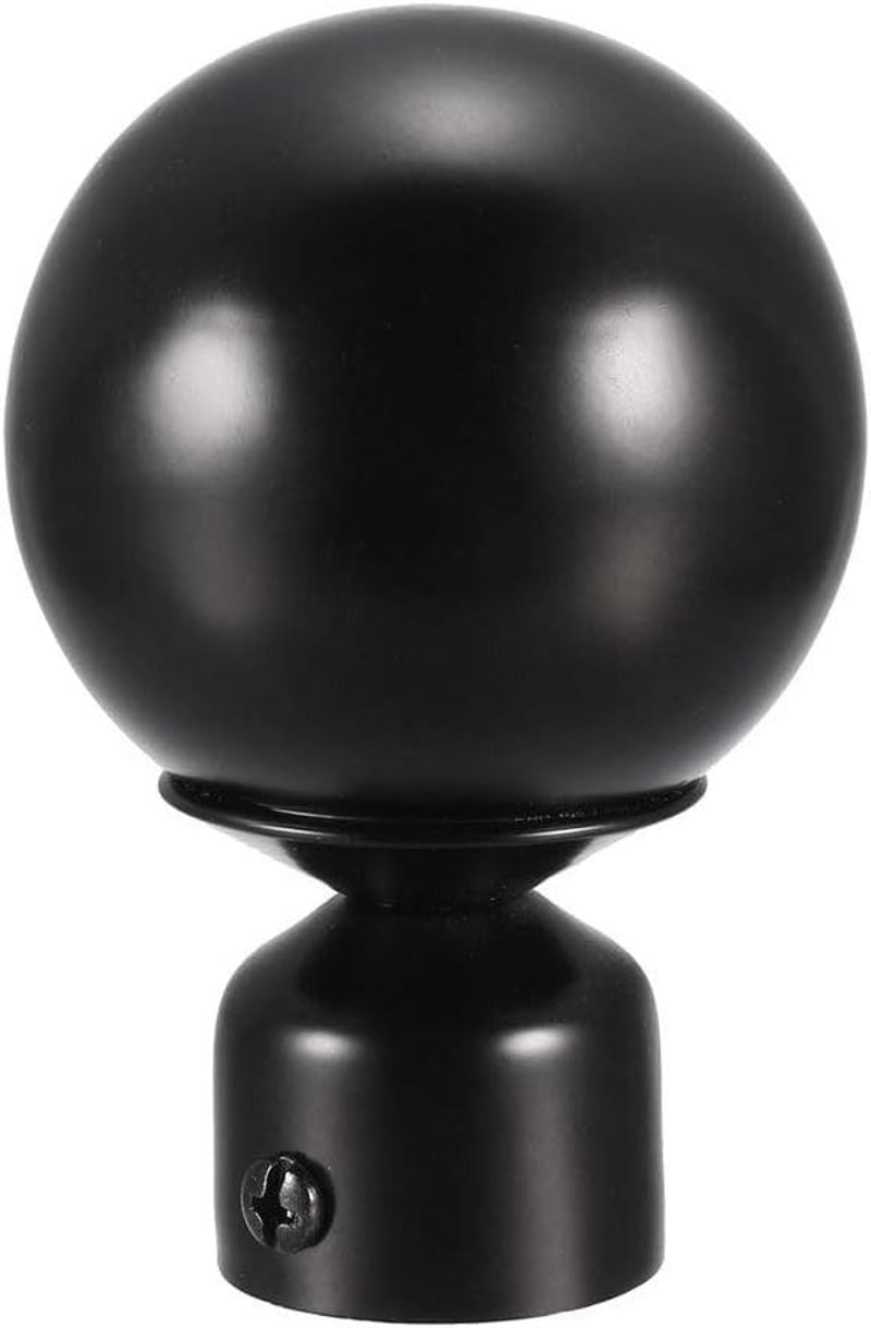 Gömb alakú fekete függönyrúdvég 28mm-es rúdhoz, 90x60mm