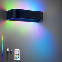 SURPALIG RGB LED Fali Lámpa 1 db, 16 Szín, 6000 mAh Akkumulátor, Dimmelhető Távirányítóval és Időzítővel, Beltéri Fali Világítás, Gaming 2