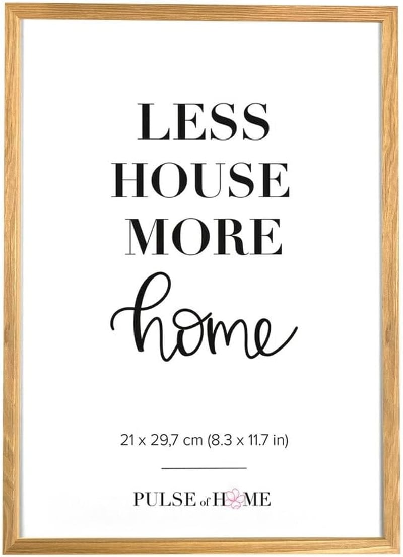 PULSE of HOME Natúr Fa Képkeret A4 (21 x 29,7 cm) - Vékony Keret Fotókhoz, Poszterekhez, Gyermekrajzokhoz - Dekoráció Gyerekszobába és Nappa