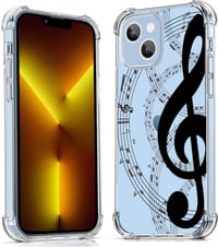 Apple iPhone 13 Átlátszó Szilikon Tok Kotta Mintázattal 1