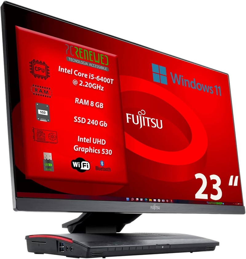 Fujitsu Esprimo X956 23" All-in-One PC - i5, 8GB RAM, 240GB SSD, Win11