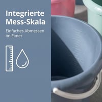 2friends Teo plastična kanta za čišćenje od 5 litara s izljevom i mjernom skalom, od materijala sigurnog za hranu, ružičasta/menta/plava, proizvedeno u EU — set od 2 komada 7