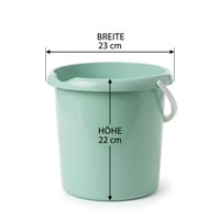 2friends Teo plastična kanta za čišćenje od 5 litara s izljevom i mjernom skalom, od materijala sigurnog za hranu, ružičasta/menta/plava, proizvedeno u EU — set od 2 komada 5