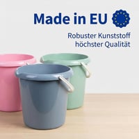 2friends Teo plastična kanta za čišćenje od 5 litara s izljevom i mjernom skalom, od materijala sigurnog za hranu, ružičasta/menta/plava, proizvedeno u EU — set od 2 komada 9