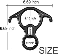 2win2buy Alumínium Ereszkedő Eszköz 50KN - Hegymászó Nyolcas Biztosító Karabiner Ívelt Füllel - UIAA Tanúsítvánnyal 3
