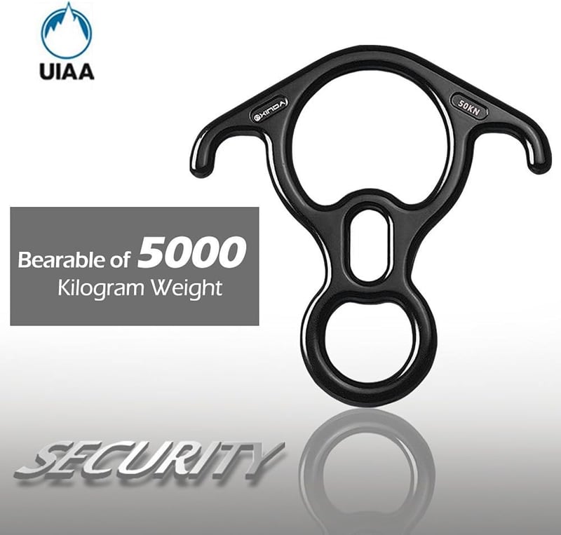 2win2buy Alumínium Ereszkedő Eszköz 50KN - Hegymászó Nyolcas Biztosító Karabiner Ívelt Füllel - UIAA Tanúsítvánnyal