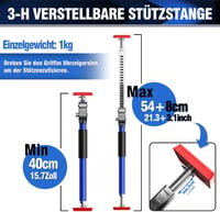 3-H Teleszkópos Ajtótartó 40-62 cm, Egy Kézzel Állítható Szekrénytartó, Acél Támasztó Rúd 50 kg-ig 2