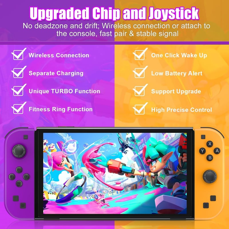 Bonacell vezeték nélküli kontroller szett Switch-hez, turbó és ébresztés funkcióval