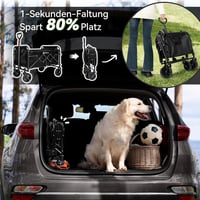 HIKENTURE Összecsukható Kézikocsi 65L - Strapabíró Strand és Kemping Szállító - Black 6