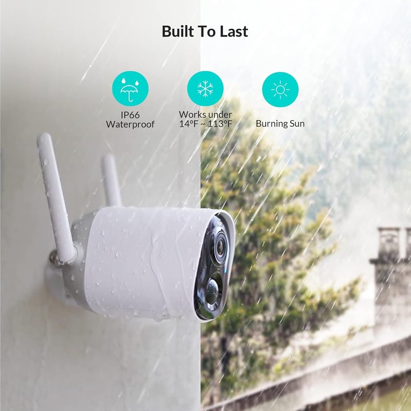 NETVUE 2K Akkus Kültéri WiFi Kamera Éjjellátással és Mozgásérzékelővel