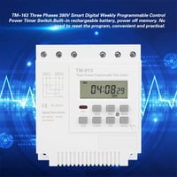 Ailao TM-163 Háromfázisú Digitális Időrelé 380V - Heti Programozható Időzítő Kapcsoló Memória Funkcióval, Fekete 6