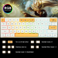 SOLIDEE 60% kompakt mechanikus gamer billentyűzet, RGB, hot-swap, piros kapcsolók, méz-tej szín 3