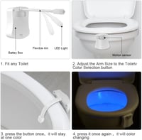 HOTUT WC Fény 16 Színű Mozgásérzékelős Toalett Világítás - Elemes LED Fürdőszobai Kiegészítő, Vicces Ajándék, Energiatakarékos Éjszakai Fény 5