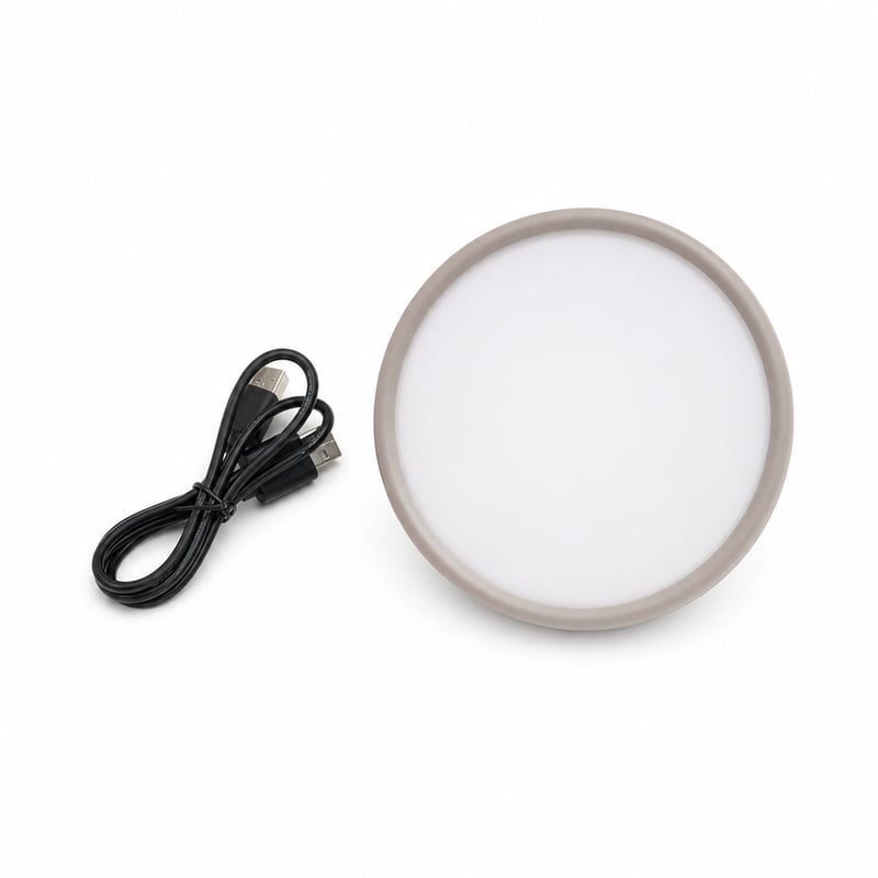 Brilliant LED stolna svjetiljka taupe, s mogućnošću prigušivanja, na baterije, prijenosna, za unutarnju upotrebu — bez nosivog stupa i donjeg dijela (stanje: vidi 2. sliku)