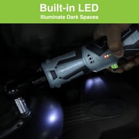 WORKPRO Elektromos Racsnis Kulcs Készlet, 12V, 55 Nm, 3/8" Méretű, LED Világítással, 2.0 Ah Akkumulátorral, 9 Dugókulccsal és Táskával 5