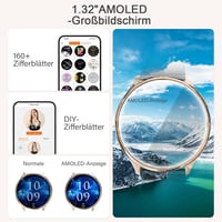 fitonyo Okosóra Nőknek - 1,32" AMOLED Kijelző, Híváskezelés, 120 Sportmód, Egészségfigyelés, Android/iOS, Fekete 2