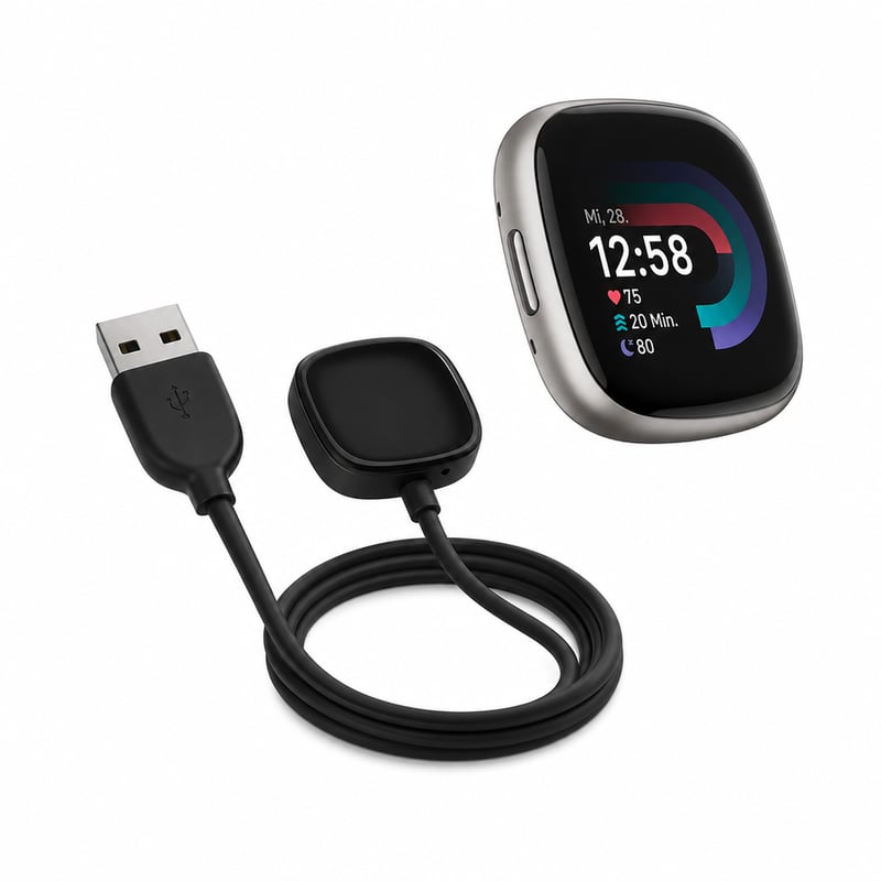 Ceas inteligent Fitbit Versa 4 cu GPS integrat, autonomie a bateriei de 6 zile, rezistent la apă, Android și iOS — fără curea (stare: vezi a 2-a imagine)