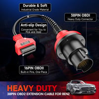 Autel Mercedes Benz 38-16 Pin OBD2 Diagnosztikai Adapter - Kompatibilis MK808 MP808 MK908 MS906 Szkennerekkel, 38 Pin OBD1-ről 16 Pin OBDII- 6