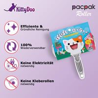KittyDoo PAC PAK Szőreltávolító - Újrahasználható Szösztelenítő Henger Kutya, Macska Szőrre - Bútor, Szőnyeg, Ágy Tisztító Kefe 7