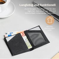 DONBOLSO Férfi Bőr Vékony Pénztárca Érmés Rekesszel - RFID Blokkoló Kártyatartó - Minimalista Első Zseb Pénztárca Ajándékdobozban 2