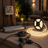 Záhradný LED set: 4m IP68 LED pás + 150W zdroj + relé + stmievač + konektor 1