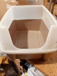 RANYPET CLH-12 Fedeles Macskatoalett BPA-mentes PP Anyag 48,5x38x30,5 cm Taupe Bézs Szín — lapát hiányzik (állapot: lásd a 2. képet) 2