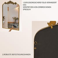 Awhtixbo Barokk Tükör Arany Félkör 60x90cm Vintage Fali Dekoráció 3