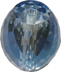 Kék facettált üveggyöngy szett (5db) - 12x13mm ellipszis, varráshoz, ékszerkészítéshez 2