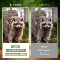 Lutranstra 4K Vadkamera 60MP WiFi Applikációval, Éjjellátó, 0.1mp Indítási Idő, Mozgásérzékelő, Vízálló IP66, 32GB Memóriakártyával, Bluetoo 6