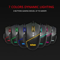 RedThunder Egykezes Gamer Billentyűzet és Egér Szett, RGB Háttérvilágítással, 35 Gombos Ergonomikus Mini Billentyűzet, 6400 DPI Optikai Egér 6