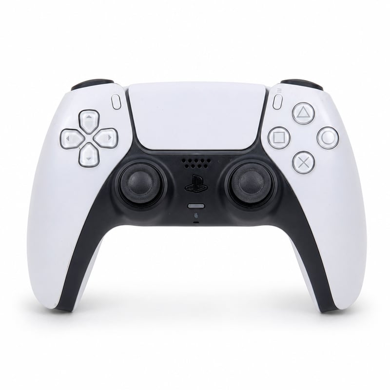 Bezdrôtový ovládač Sony DualSense, biely, pre PS5 – chybný, čiastočne funkčný: analógové páčky majú drift (ťahajú do strán)