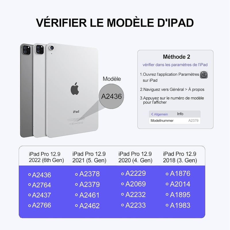 Earto iPad Pro 12.9 Bluetooth billentyűzet, 7 színű háttérvilágítás, érintőpaddal